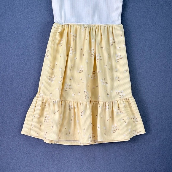 Heart And Arrow Two Tone Floral Print Bow Sleeveless Casual Dress Girls 2T 3T - Picture 9 of 9